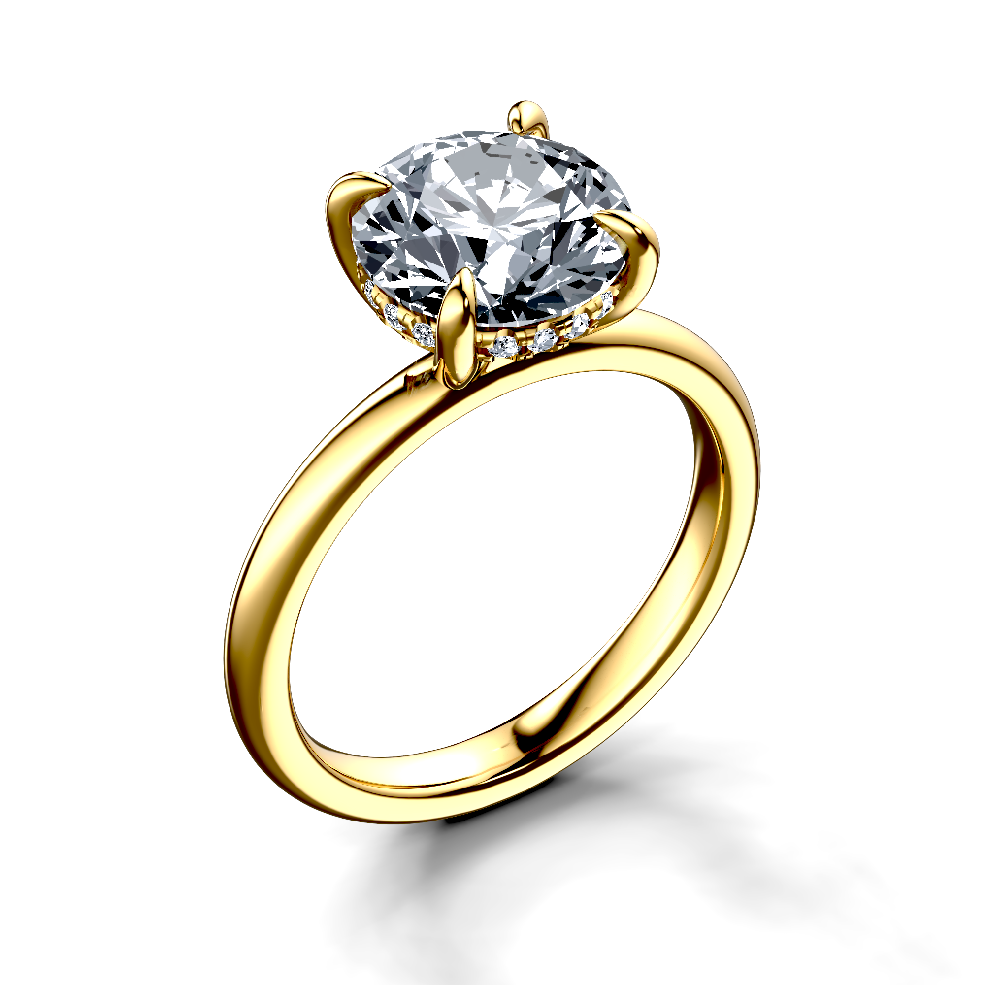 Image for 14K Yellow Gold Round Halo engagement ring