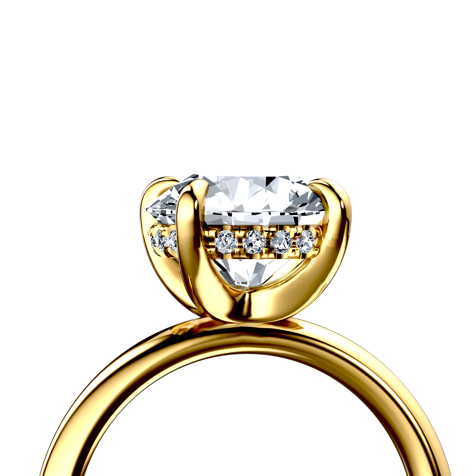 Image for 14K Yellow Gold Round Halo engagement ring