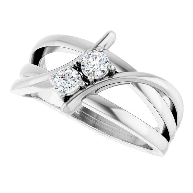 14k-white-1/4-ctw-lab-grown-diamond-two-stone-ring