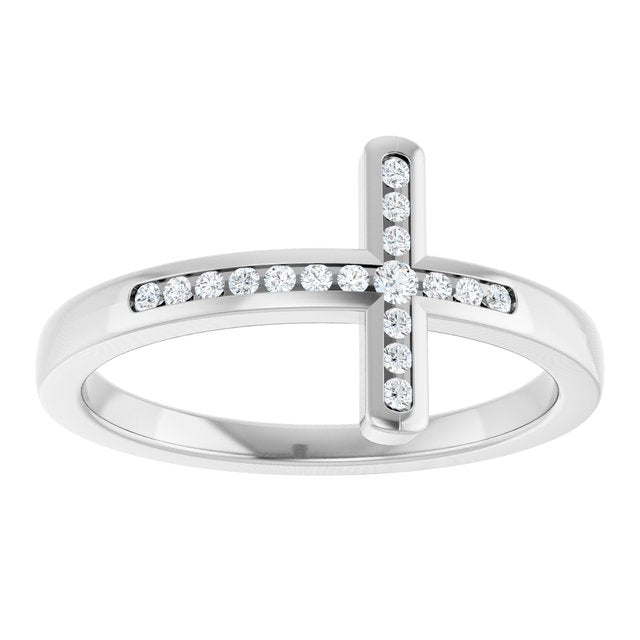 14k-white-1/10-ctw-lab-grown-diamond-sideways-cross-ring