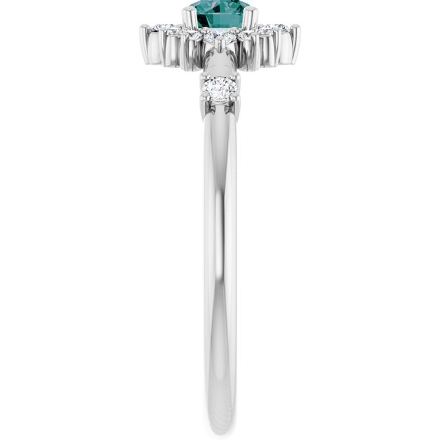 14k-white-lab-grown-alexandrite-&-1/6-ctw-natural-diamond-halo-style-ring