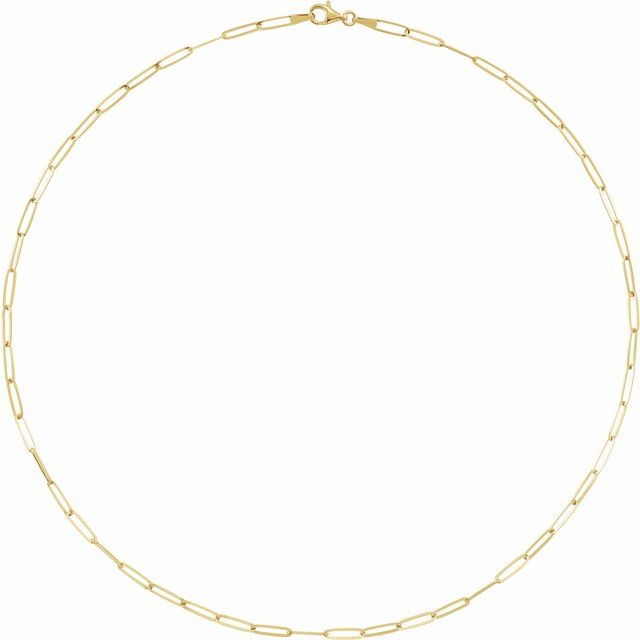 14k-yellow-gold--paperclip-style-16"-chain